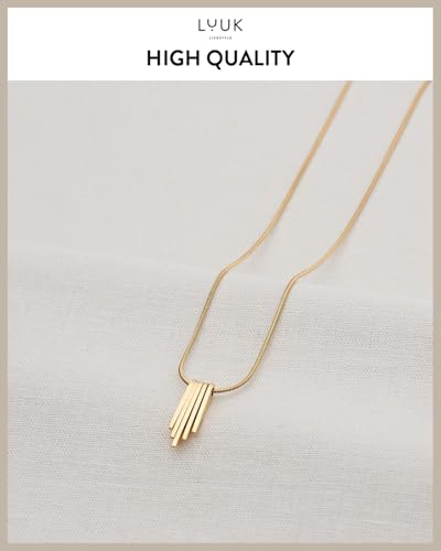LUUK LIFESTYLE Necklace with Pendant, Waterproof Stainless Steel Chain, Elegant Design & Everyday Necklace for Women, Jewelry Gift Idea4