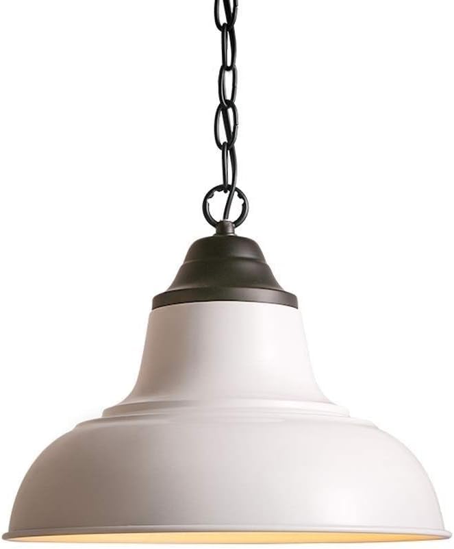 Lampe de plafond blanche style grange pour éclairer un îlot