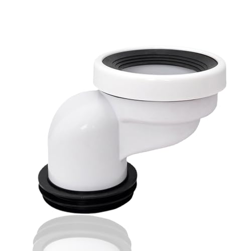 Ieron Tubo de Conexión de Inodoro de 10 cm - Boquilla Rígida en Ángulo Excéntrico de Plástico, Drenaje, Accesorio de Conexión