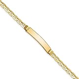 Engravable Personalized Custom 14K Yellow Gold Anchor Link ID Bracelet For Men or Women Length 8 inc
