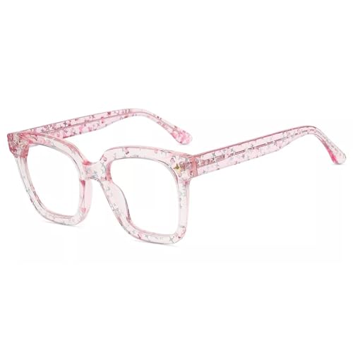 Image of Firmoo Oversized Blue Light Glasses for Women Men Large Frame Anti Eyestrain & UV Protection Computer Gaming Blue Blocker Eyeglasses(Glare Pink)