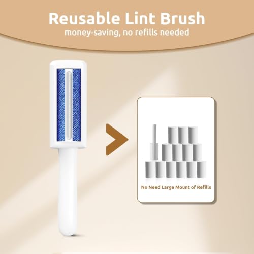 Image of ACE2ACE Mini Pet Hair Remover for Clothes, Reusable Lint Roller for Clothes | Self Clean Cat Hair Remover with Fur Bin, Dog Hair Remover for Couch, Furniture, Carpet, Sofa and Bedding (White-Mini)