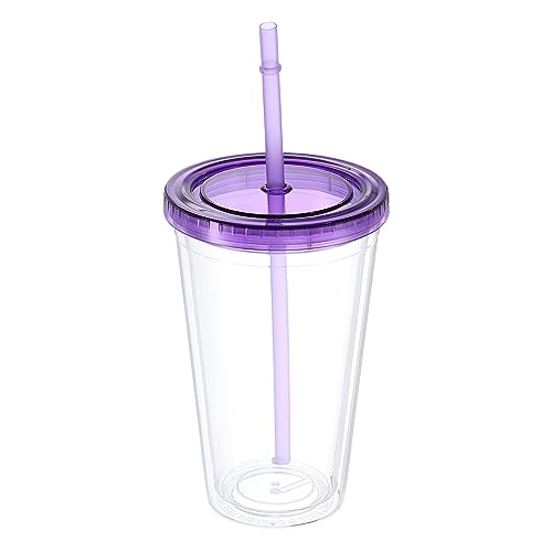 Uxcell Acrylic Tumbler with Lid and Straw