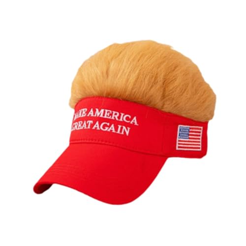 Fancyes Hair Hat for Men Baseball Cap Embroidered Funny Fashion Accessories Decor Wig Hat Visor with Fake Hair for Gifts Adults