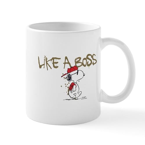 CafePress Peanuts Snoopy Like A Boss Mug 11 oz (325 ml) Ceramic Coffee Mug