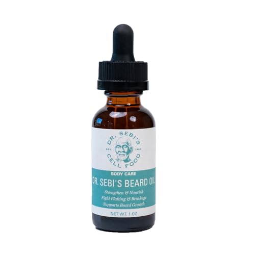 Beard Oil for Men with Batana Oil, Argan, Jojoba & Grapeseed & Oils - Softens, Moisturizes & Strengthens for Natural Beard Growth Support, Beard Conditioner for Grooming - Dr. Sebi Beard Oil - 1 fl oz