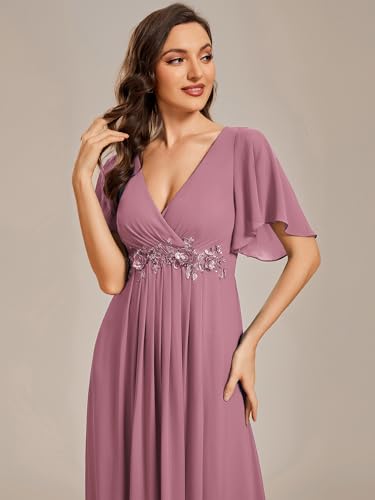Image of Ever-Pretty Womens V Neck Applique Mother of the Bride Dresses Formal Dress