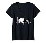 Photo Gallery donna manx cat heartbeat ecg funny i love my manx cat maglietta con collo a v Photo Gallery donna manx cat heartbeat ecg funny i love my manx cat maglietta con collo a v