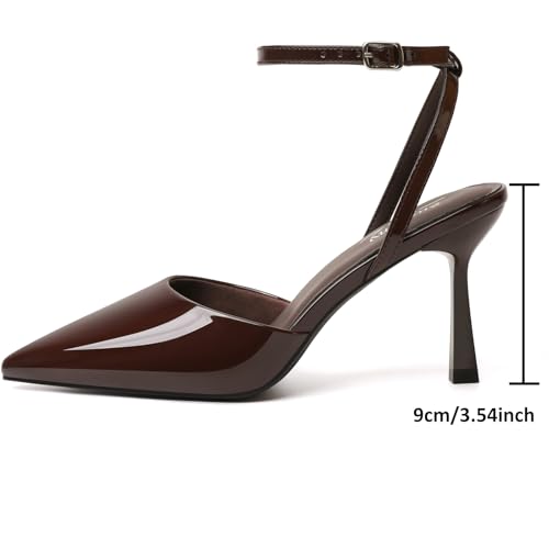 Image of Susanny Heels for Women Stiletto Closed Pointed Toe Backless Dress Shoes High Heels Sexy Kitten Pumps Wedding Guest Party Dance Prom Dressy Comfort Shoes
