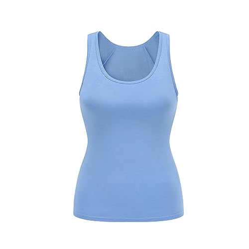 Image of Womens Modal Built-in Bra Padded Camisole Yoga Tanks Tops