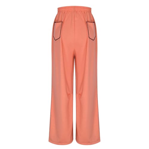 Baggy Barrel Sweatpants Women High Waisted Wide Leg Lounge Pants Drawstring Oversized Patchwork Pants with Pockets4