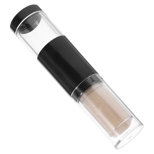 Uonlytech Brocha Pequeña para Polvos Faciales Recargable Fibras Sintéticas Beige, Aplicador Compacto y Portátil Adecuado para Maquillaje de Viaje y Polvos Sueltos