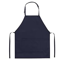 Listers Schoolwear Kids Plain Apron With Front Pocket - Arts Crafts Baking Cooking Party Design Tech - White Black Cream Navy