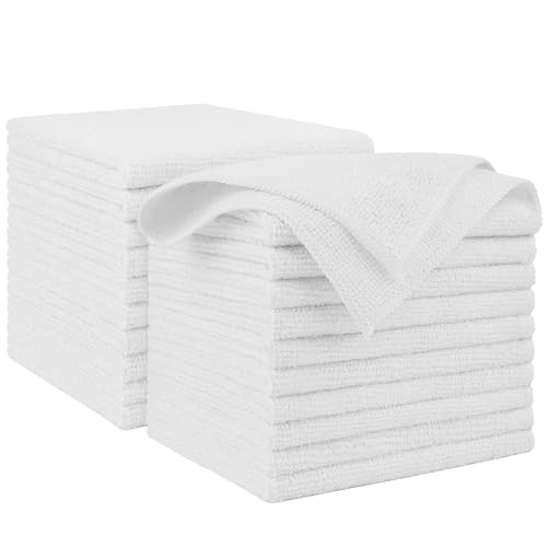 AIDEA White Microfiber Cleaning Cloth 20PK, Cleaning Rags, 11.5"x 11.5"
