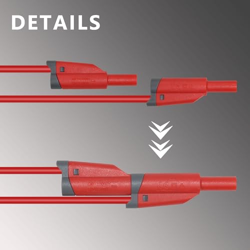 Image of ZIBOO ZB-X13 Stackable Banana to Banana Plug Test Leads,Test Cable Wire for Multimeter,Circuit Testing,4mm Banana Male Plugs Fully Insulated Stackable Shrouded