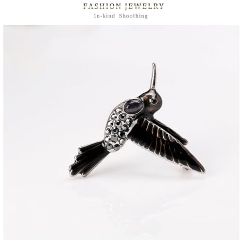 Image of coadipress Colorful Birds Brooch Pins Crystal Rhinestone Branch Bird Brooch Cute Enamel Animal Magpie Hummingbird Pin Fashion Jewelry Accessories Gifts