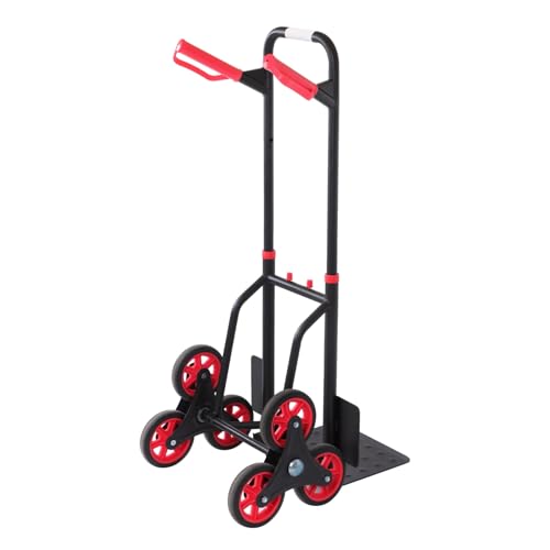 findmall Heavy Duty 440lb Stair Climbing Hand Truck Folding Dolly Cart with 6 Wheels Thickened Steel Frame and Telescoping Handle