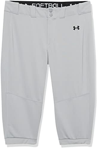 Under Armour Girls' Utility Softball Pants 22, (075) Baseball Gray / / Black, Youth Medium