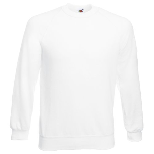 Fruit of the Loom Mens Raglan Sweatshirt White XL - 44/46
