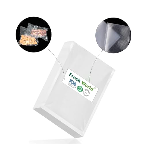 Image of FRESHWORLD Food Grade; BPA-Free; Microwaveable; Ready Vacuum Bags with 90 Micron Thickness | travel friendly | Airtight | space saver | storage bags (20 cms x 25 cms)