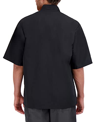 Happy Chef Men's Signature Short Sleeve Lightweight Chef Coat, Black, Large #TOP1