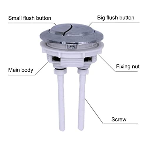 Toilet Flush Button Replacement,2 Pcs Toilet Flush Buttons 38mm Universal Round Dual Push Toilet Flush Button Toilettendruckknopfstangen Toilet Water Tank Push Botton for Toilet Water Tank Repair - Image 3