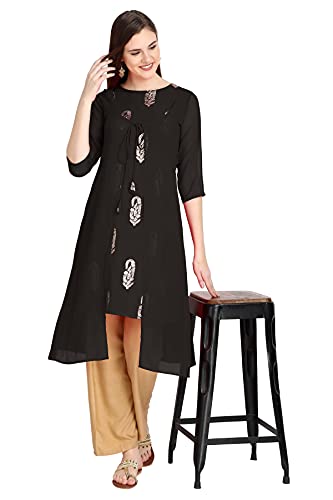 Image of ALC Creation Women's Crepe Printed A-Line Kurti