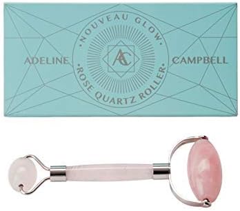 Rose Quartz Face Roller | Highest quality of any jade roller or quartz roller on the market | Use to massage face, depuff and roll eyes | Stainless steel frame will not rust
