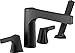 DELTA FAUCET T4774-BL 4-Hole Roman Tub with Handshower Trim Deck-Mount with Diverter, Matte Black