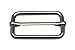 Generic Metal Silvery Rectangle Buckle with Slider Bar 1.5" X 0.8" Inside Dimensions Loop Ring Belt and Strap Keeper for Bag Accessories Pack of 10