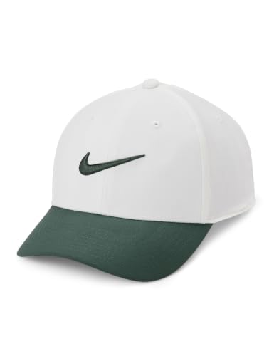 Nike Dri-FIT Club Structured Swoosh Cap, Sail/Camo Green/Camo Green, L/XL