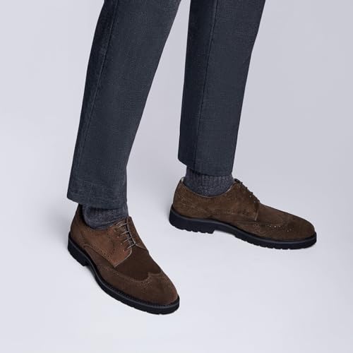 Men's Dress Shoes Wingtip Genuine Cowhide Leather Oxfords with Brogue Derby Shoes for Wedding, Business, Fomal Occasions2