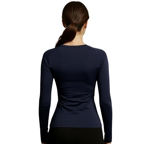 Image of NINQ Women's Athletic Compression Wear - Full Sleeve Workout & Training T-Shirt Designed for Gym, Running, Yoga, and Sports. Breathable, Stretchable