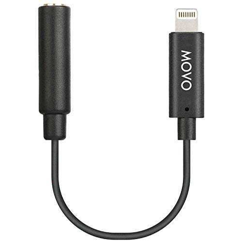 Movo IMA-2 3.5mm TRS to Lightning iPhone Headphone Adapter - Apple Headphone Adapter for iPhone - iPhone Aux Adapter for Mics and Headphones - 3.5 mm TRS Audio Cable to Lightning Adapter for Apple