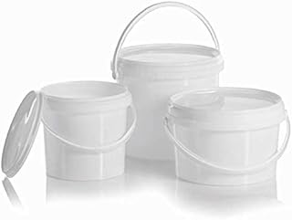 B2C Plastic Buckets Tubs White Containers Tamper Evident Lids 0.5L 1L 3L 5L 10L 25L (1, 5L)