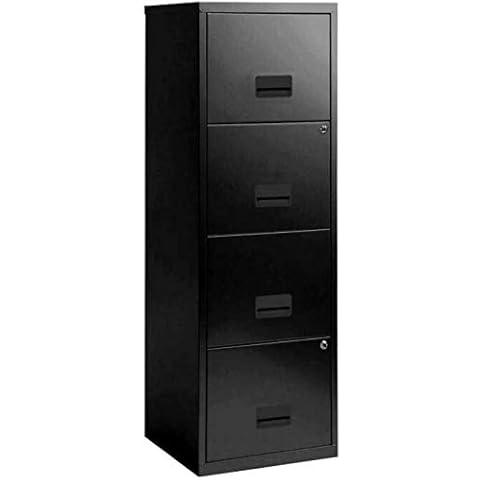 Pierre Henry A4 4 Drawer Maxi Filing Cabinet Black - Color: Black Cover