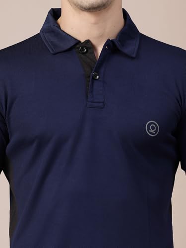 Image of CHKOKKO Men's Active Sports Wear Polo Half Sleeve Gym Tshirt with Button Collar Quick Dry Breathable Perfect for Workout Running Regular Fit Pack of 2