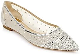 Badgley Mischka Women's Babette Ballet Flat, Ivory Satin, 6.5 | Image 2