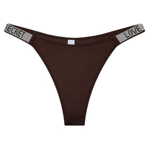 Image of Women's Low-Rise Thong Panty | Stretchable Polyester Innerwear for Comfort | Soft Waistband Lingerie for Women & Girls