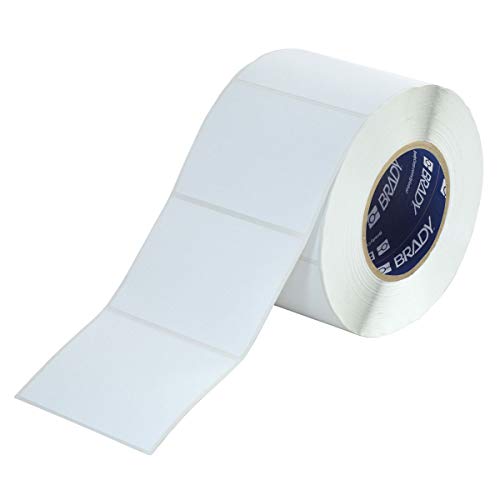 Brady DT-76-813-1 B-813 Matte Label, Direct Thermal, Top Coated Paper, 4.000" W x 3.000" H (101.60 mm x 76.20 mm), White, 1000/Roll (Pack of 1000)