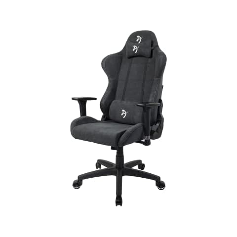 Arozzi Torretta Premium Soft Fabric Ergonomic Computer Gaming Chair Office Chair with Advanced Seat Mechanism 3D Armrests High Backrest Recliner Swivel Tilt Rocker 2 Soft Support Pillows - Dark Grey Cover