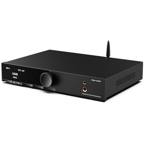 Image of S.M.S.L AS400 HiFi Power Amplifier with Built-in DAC - 165Wx2 Stereo smsl Amplifier for Home Audio, Bluetooth LDAC aptX HD, HDMI-ARC, MM Phono, High-Res Audio smsl dac with MQA Support