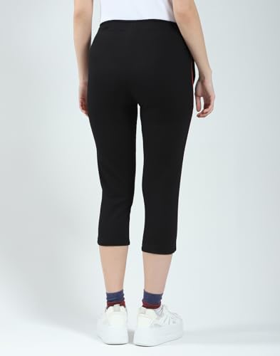 Image of Monte Carlo Women Regular Fit Capri | Calf Length | 3 /4th Solid Pyjama| Drawstring Closure | Nightwear Capri for Women's Navy