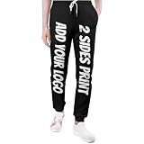 Custom Sweatpants with Photo Text for Men Add Your Own Image Customized Pants Custom Sweatpants Personalized Pant Large Black