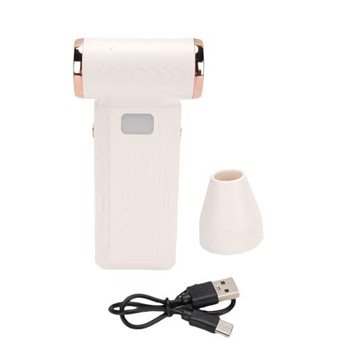 HEEPDD Electric Air Duster Rechargeable Cordless Air Blower with 8000mAh Battery and LED Light for Cleaning Keyboard PC Outdoor Camping Travel Pet Fur Drying (White)