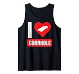 i love cornhole - bean bag toss game quote - heart board canotta