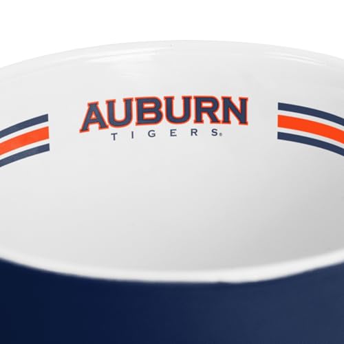 Image of Logo Brands NCAA Auburn Tigers 15 oz Stripe Coffee Mug - Vintage Team Logo, Inside Print & Stripes, Microwave & Dishwasher Safe- Great Gift For Fans & Alumni