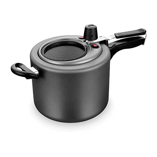 Panela De Pressão Antiaderente 4,5L Com Visor de Vidro Cor Grafite Cozinha MTA - 6000