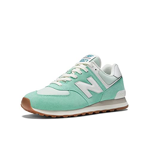 New Balance Unisex-Adult U574 V2 Retro Brights Sneaker, Green/White, Men 11 M/Women 12.5 W