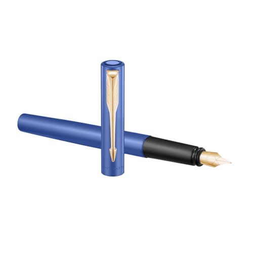 PARKER Vector XL   Pluma estilográfica con ribete dorado azul, punta fina (suelta), sin caja